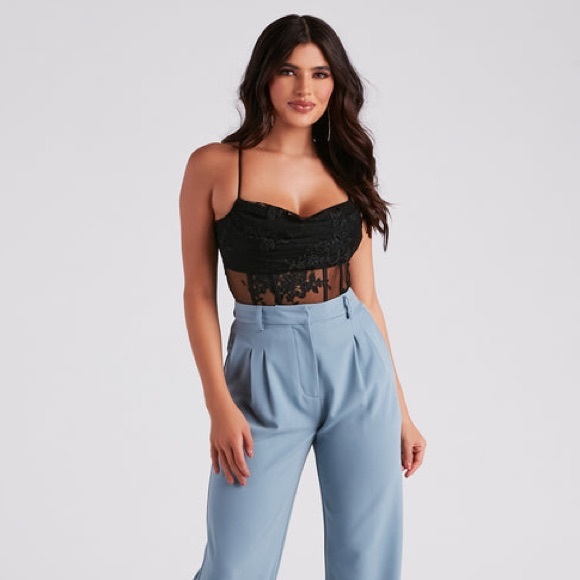 Windsor In Love With Lace Mesh Bodysuit - Picture 2 of 6